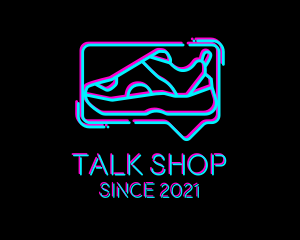 Neon Sneaker Shoe logo design