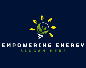 Leaf Bulb Electricity logo design