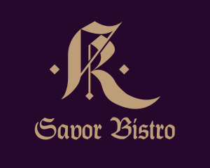 Gothic Typography Letter R Logo
