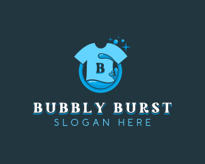 Laundry T-shirt Washing logo design