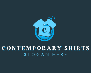 Laundry T-shirt Washing logo design