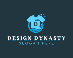 Laundry T-shirt Washing logo design