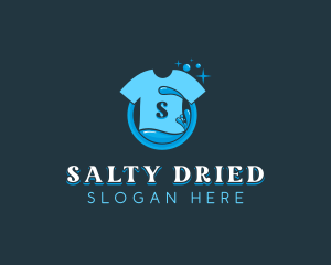 Laundry T-shirt Washing logo design