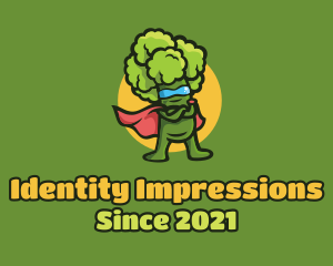  Broccoli Superhero Character logo