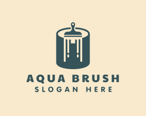 Bucket Paint Brush Renovation logo design