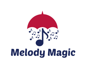 Musical Notes Umbrella logo design