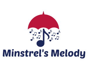 Musical Notes Umbrella logo design