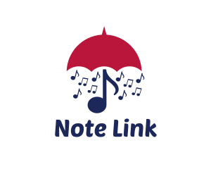 Musical Notes Umbrella logo design