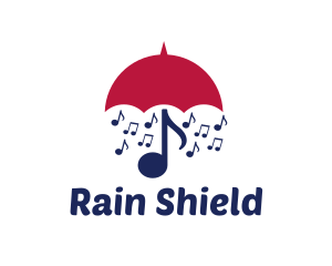 Musical Notes Umbrella logo design