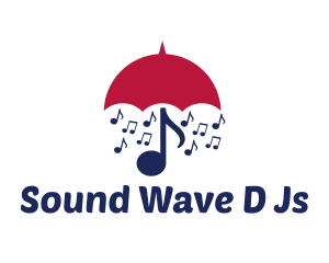 Musical Notes Umbrella logo design