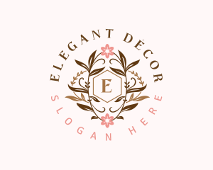 Elegant Floral Wreath logo design