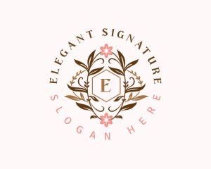 Elegant Floral Wreath logo design