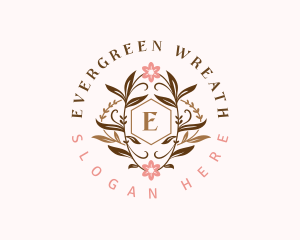 Elegant Floral Wreath logo design