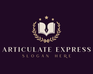 Pen Book  Literature logo design