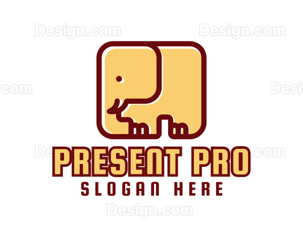 Cartoon Safari Elephant Logo