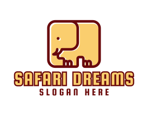 Cartoon Safari Elephant logo design