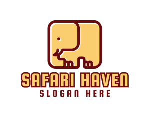 Cartoon Safari Elephant logo design