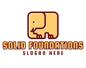 Cartoon Safari Elephant logo