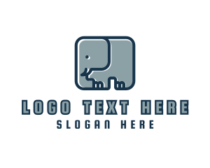 Cartoon Safari Elephant logo