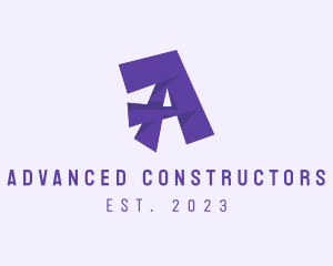 Violet Purple Letter A logo design