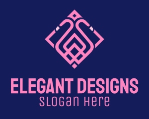 Pink Flamingo Square logo design