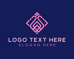 Luxury Flamingo Bird logo