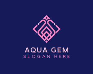 Luxury Flamingo Tile logo design