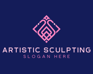 Luxury Flamingo Tile logo design