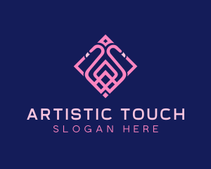 Luxury Flamingo Tile logo design