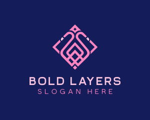 Luxury Flamingo Tile logo design