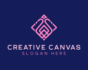 Luxury Flamingo Tile logo design