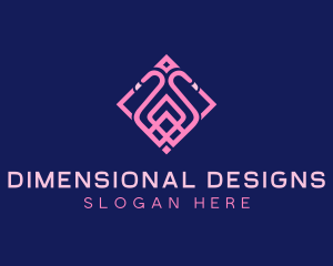 Luxury Flamingo Tile logo design