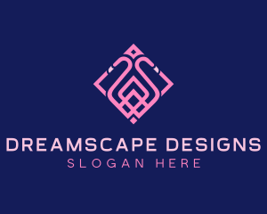 Luxury Flamingo Tile logo design