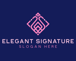 Luxury Flamingo Tile logo design