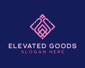 Luxury Flamingo Tile logo design