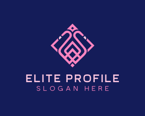 Luxury Flamingo Tile logo design