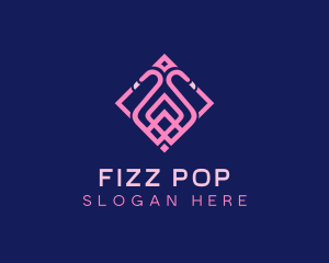 Luxury Flamingo Tile logo design