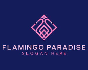 Luxury Flamingo Tile logo design