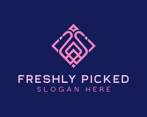 Luxury Flamingo Tile logo design