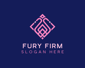 Luxury Flamingo Tile logo design