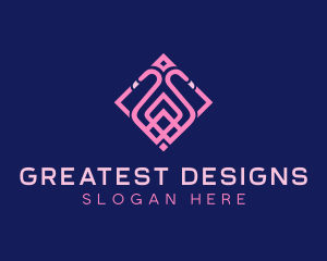 Luxury Flamingo Tile logo design