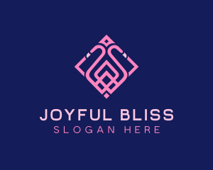 Luxury Flamingo Tile logo design