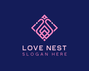 Luxury Flamingo Tile logo design