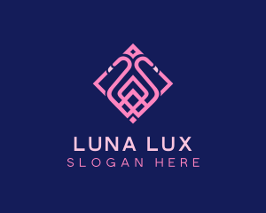 Luxury Flamingo Tile logo design