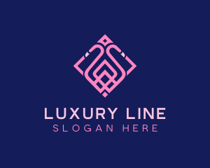 Luxury Flamingo Tile logo design