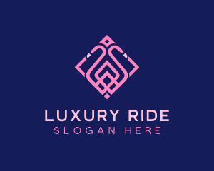 Luxury Flamingo Tile logo design