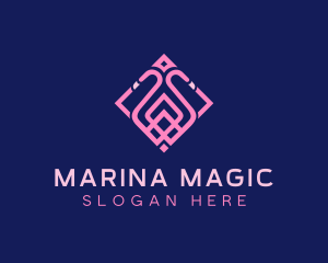 Luxury Flamingo Tile logo design