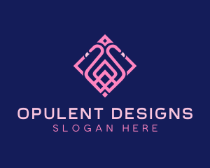 Luxury Flamingo Tile logo design