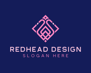 Luxury Flamingo Tile logo design