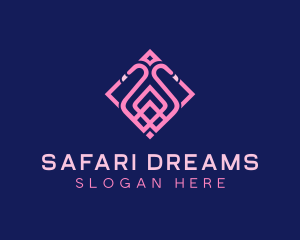 Luxury Flamingo Tile logo design